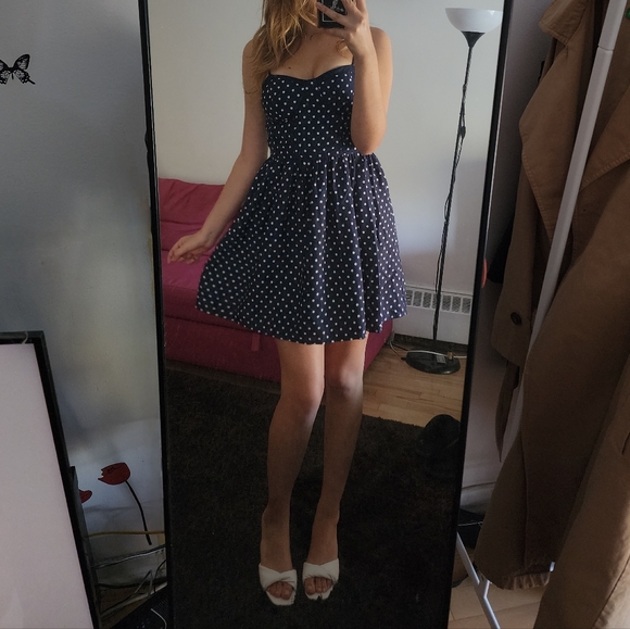 blue polka dot dress - Picture 2 of 5